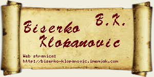 Biserko Klopanović vizit kartica